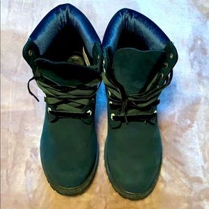 Green Timerland boots